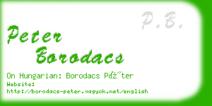 peter borodacs business card